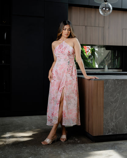 Chiffon Halter Strappy Dress