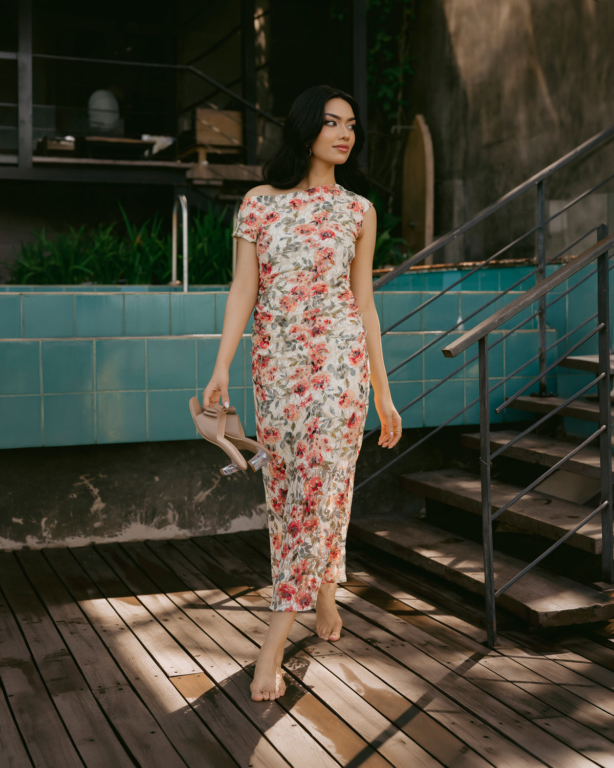Drop Shoulder Mesh Dress