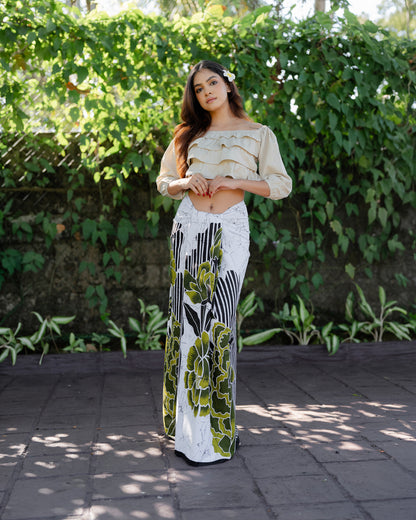 Ruffle Long Sleeve Crop Top