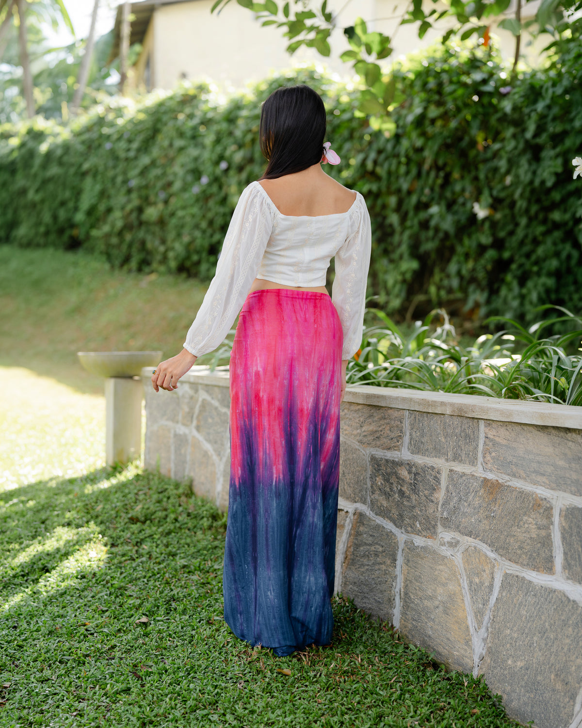 Embroidered Georgette Crop Top