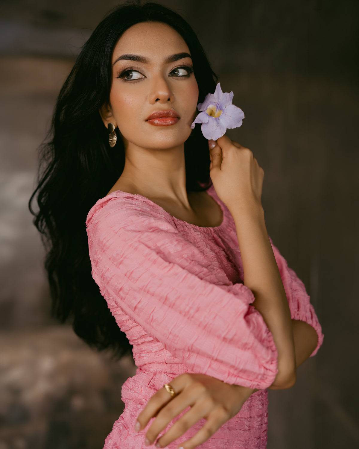 Puff Sleeve Short Dress