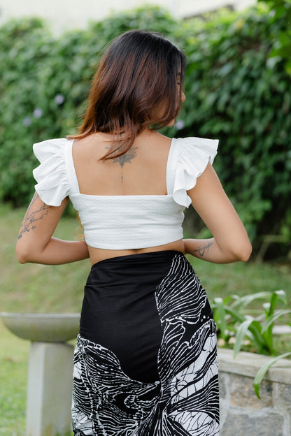 Ruffle Sleeve Crop Top