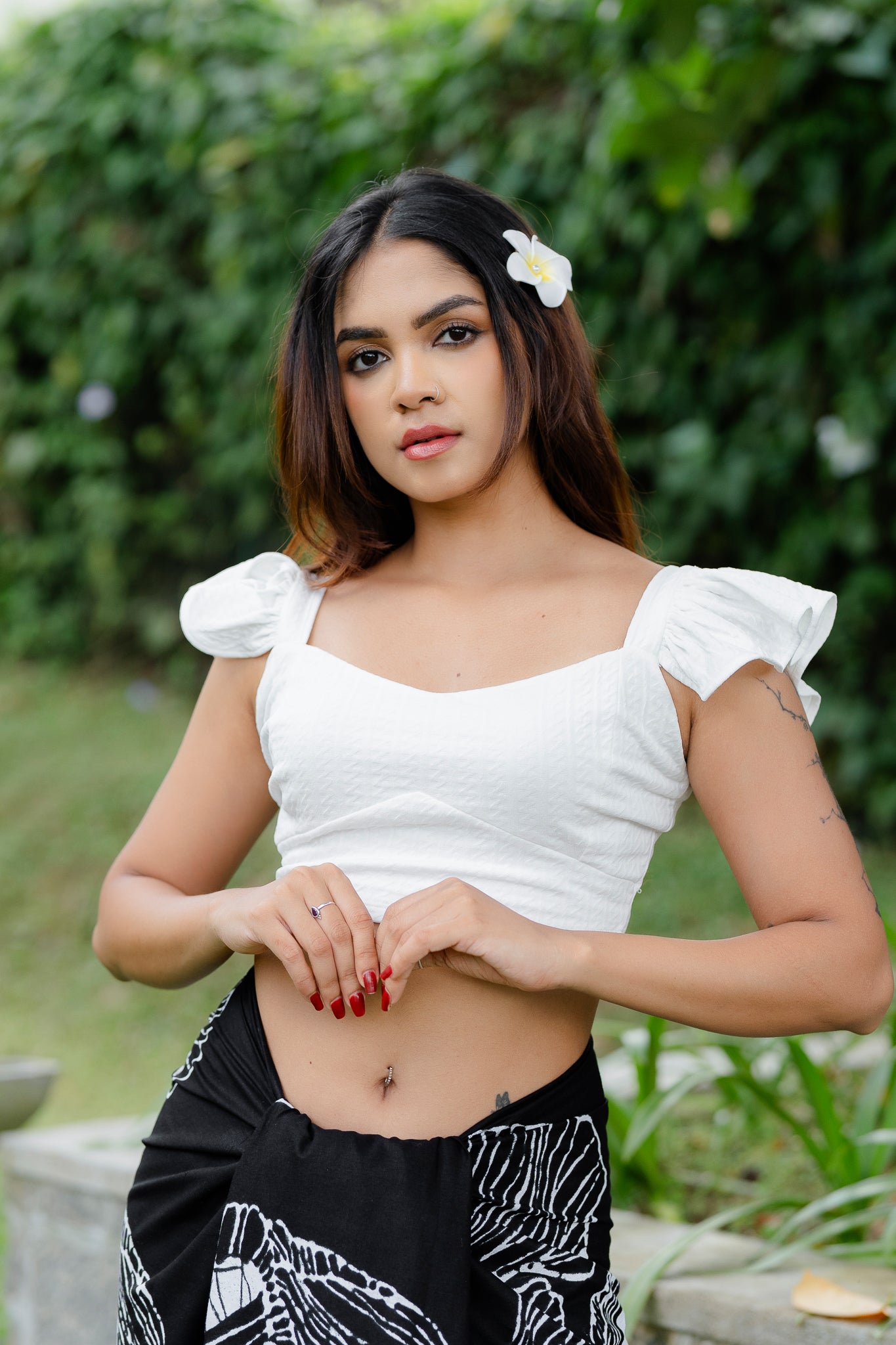 Ruffle Sleeve Crop Top