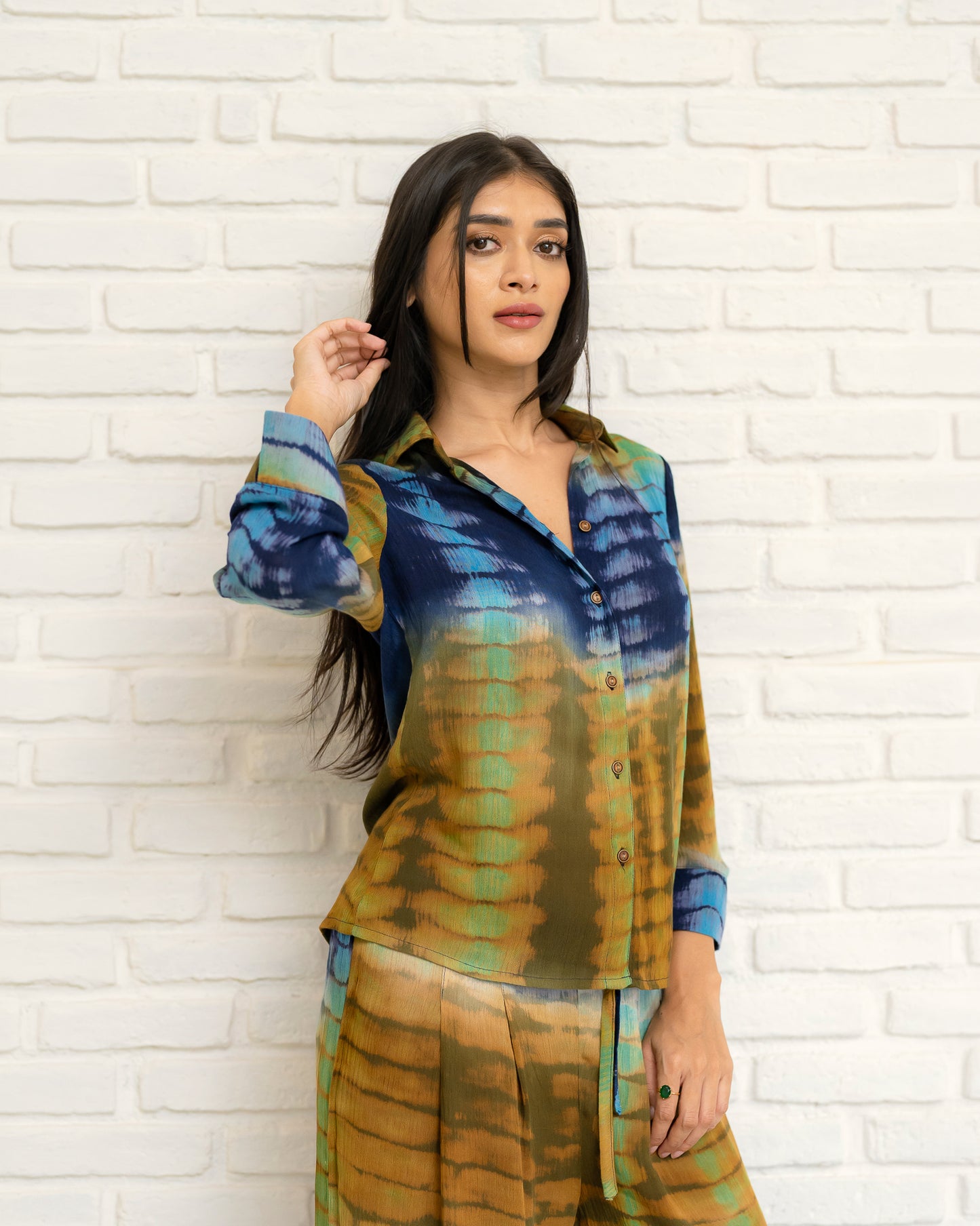 Button Down Tye-dye Shirt