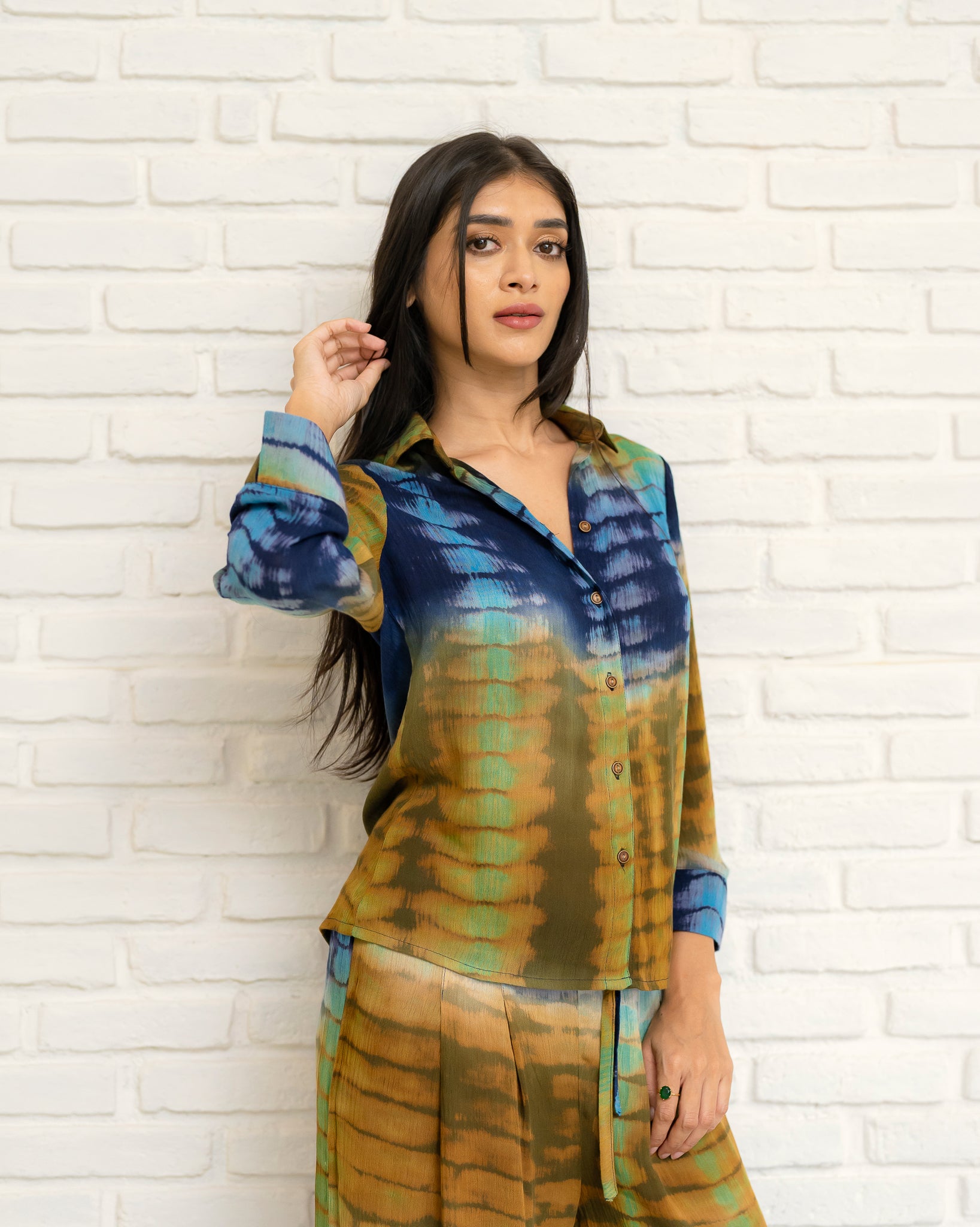 Button Down Tye-dye Shirt