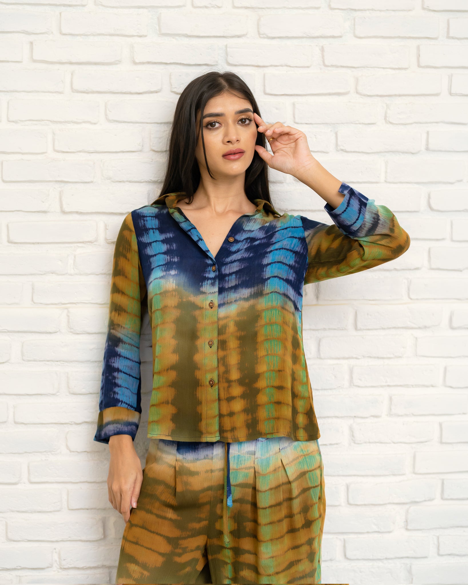 Button Down Tye-dye Shirt