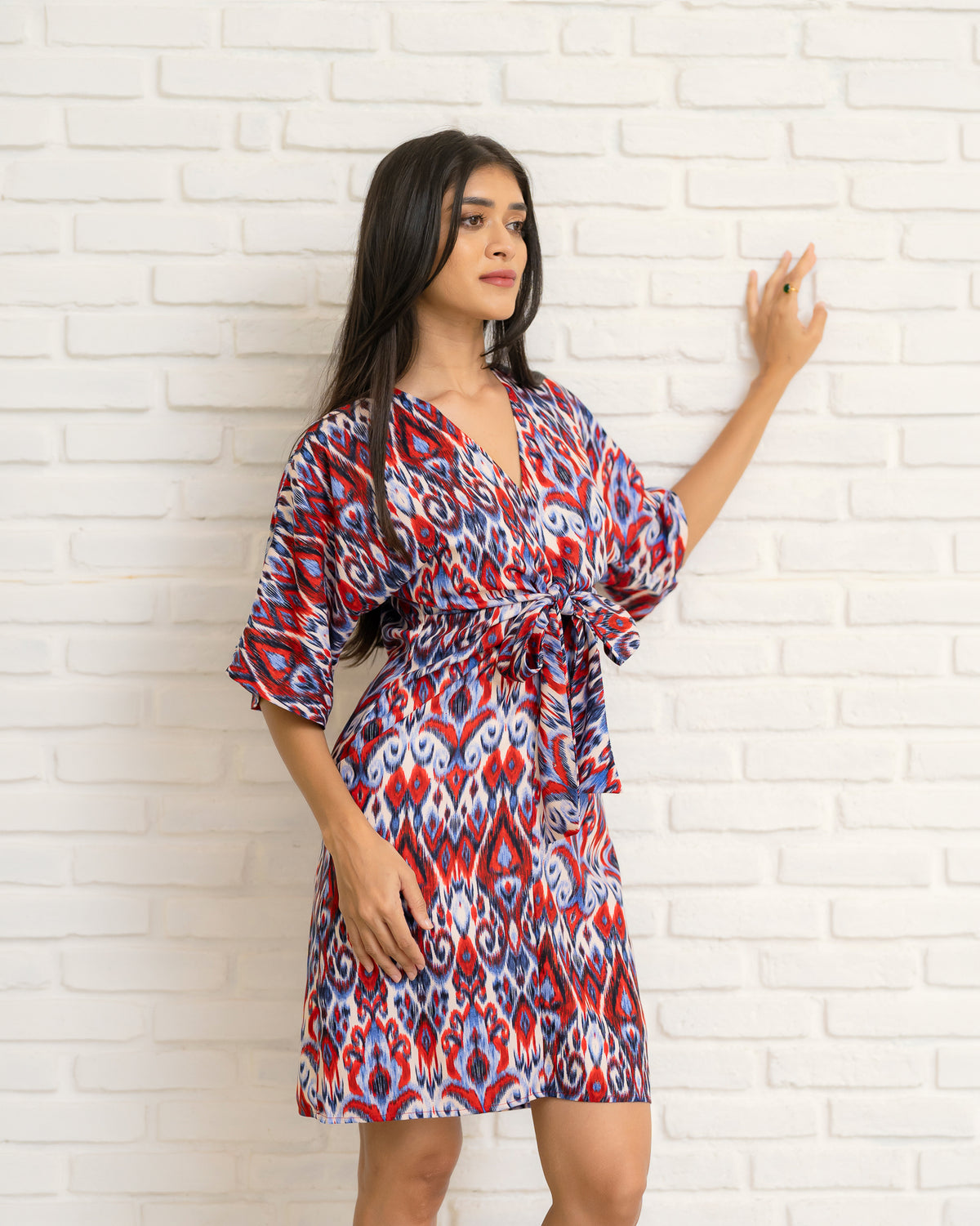 Front Tie-up Short Dress