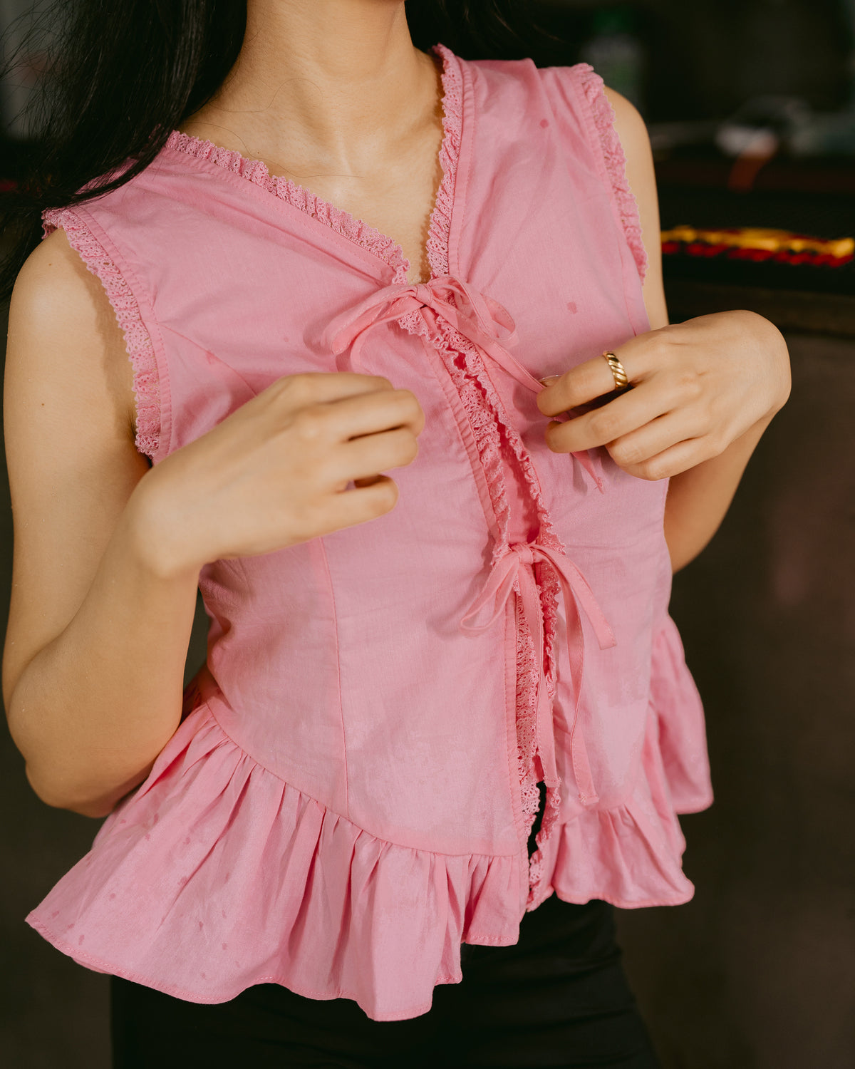 Lace Bow-Tie Top