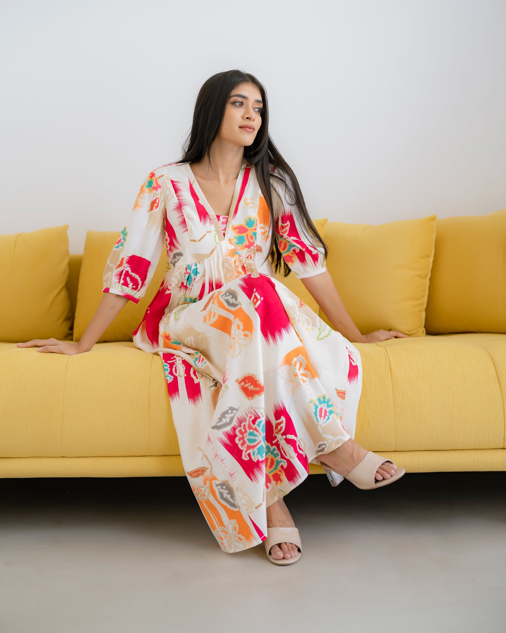 Long Sleeve Printed Dress