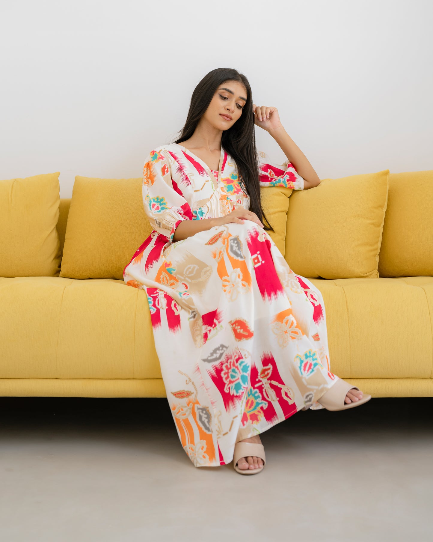 Long Sleeve Printed Dress