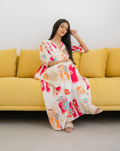 Long Sleeve Printed Dress