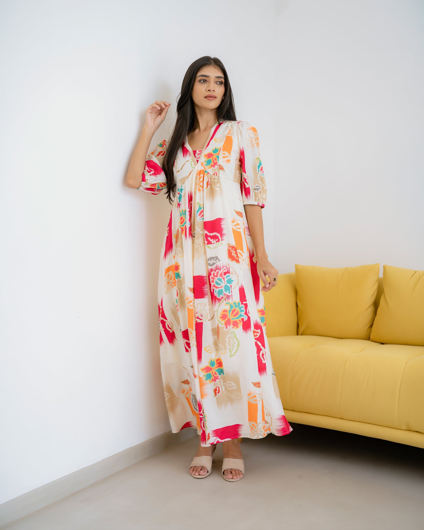 Long Sleeve Printed Dress