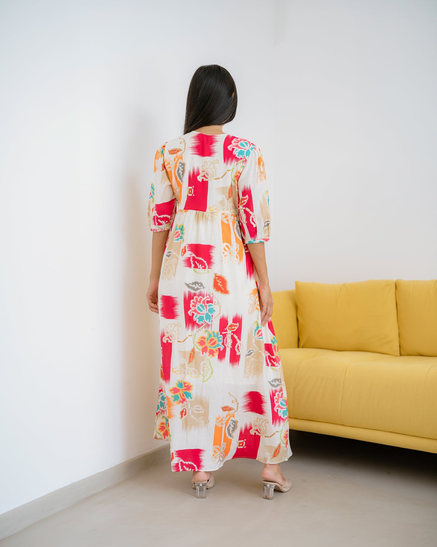Long Sleeve Printed Dress
