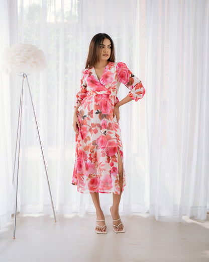 Long Sleeve Printed Maxi Dress