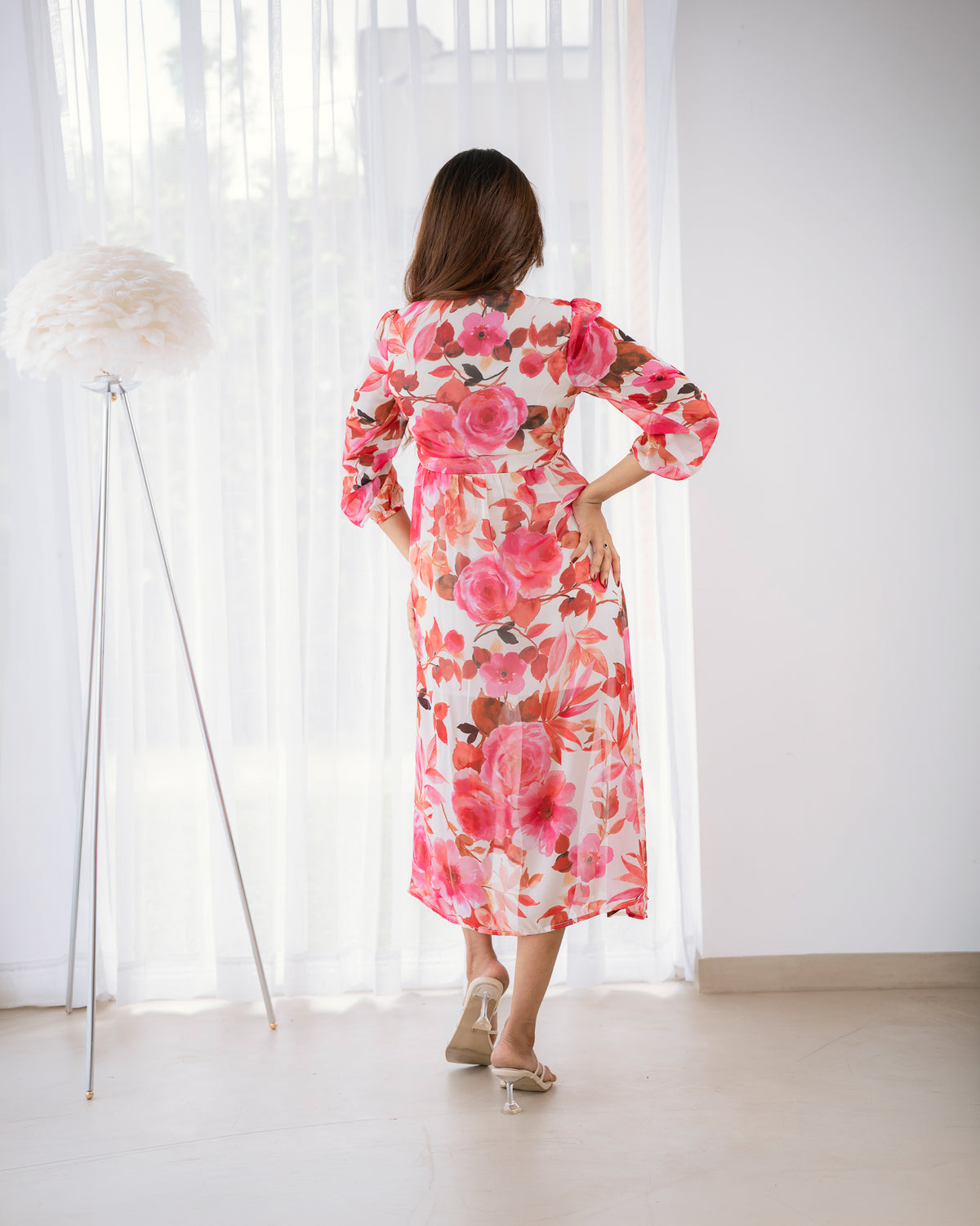 Long Sleeve Printed Maxi Dress