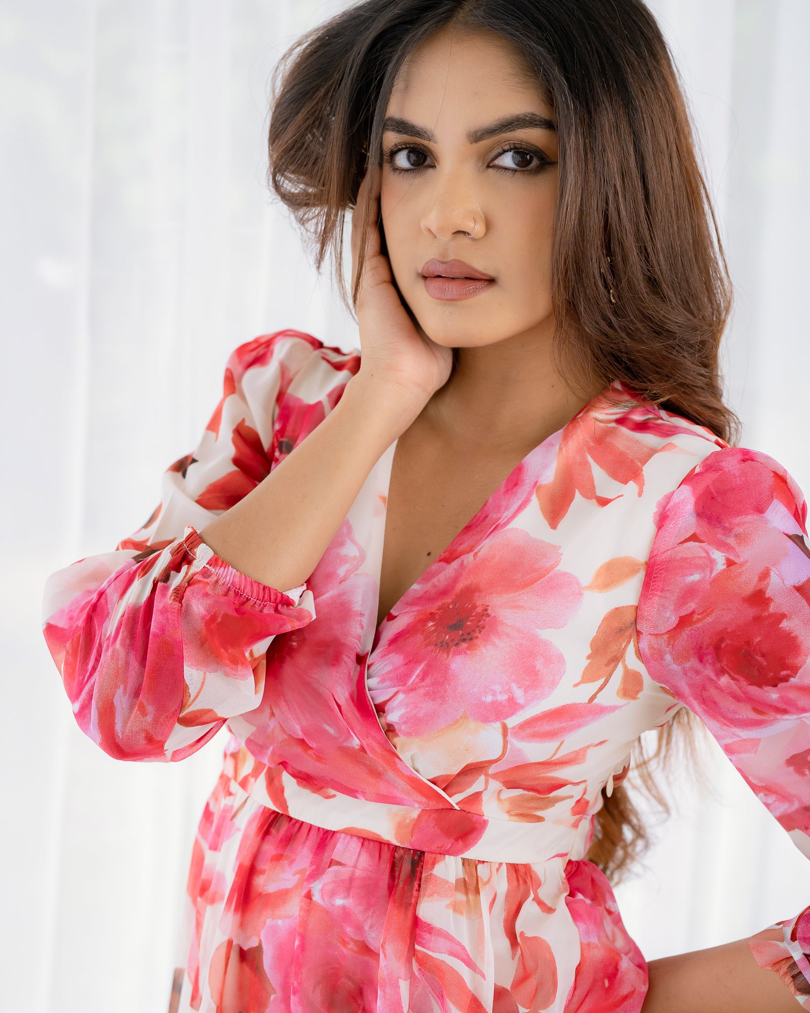 Long Sleeve Printed Maxi Dress