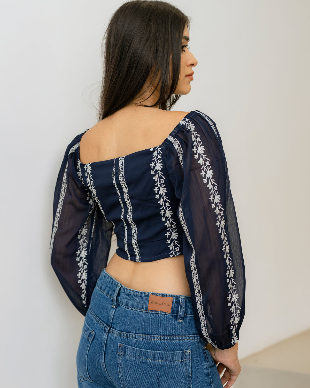 Long Sleeve Embroidered Top