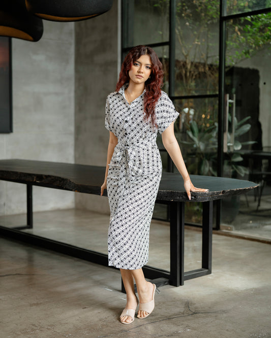 Front Tie Up Short Dress
