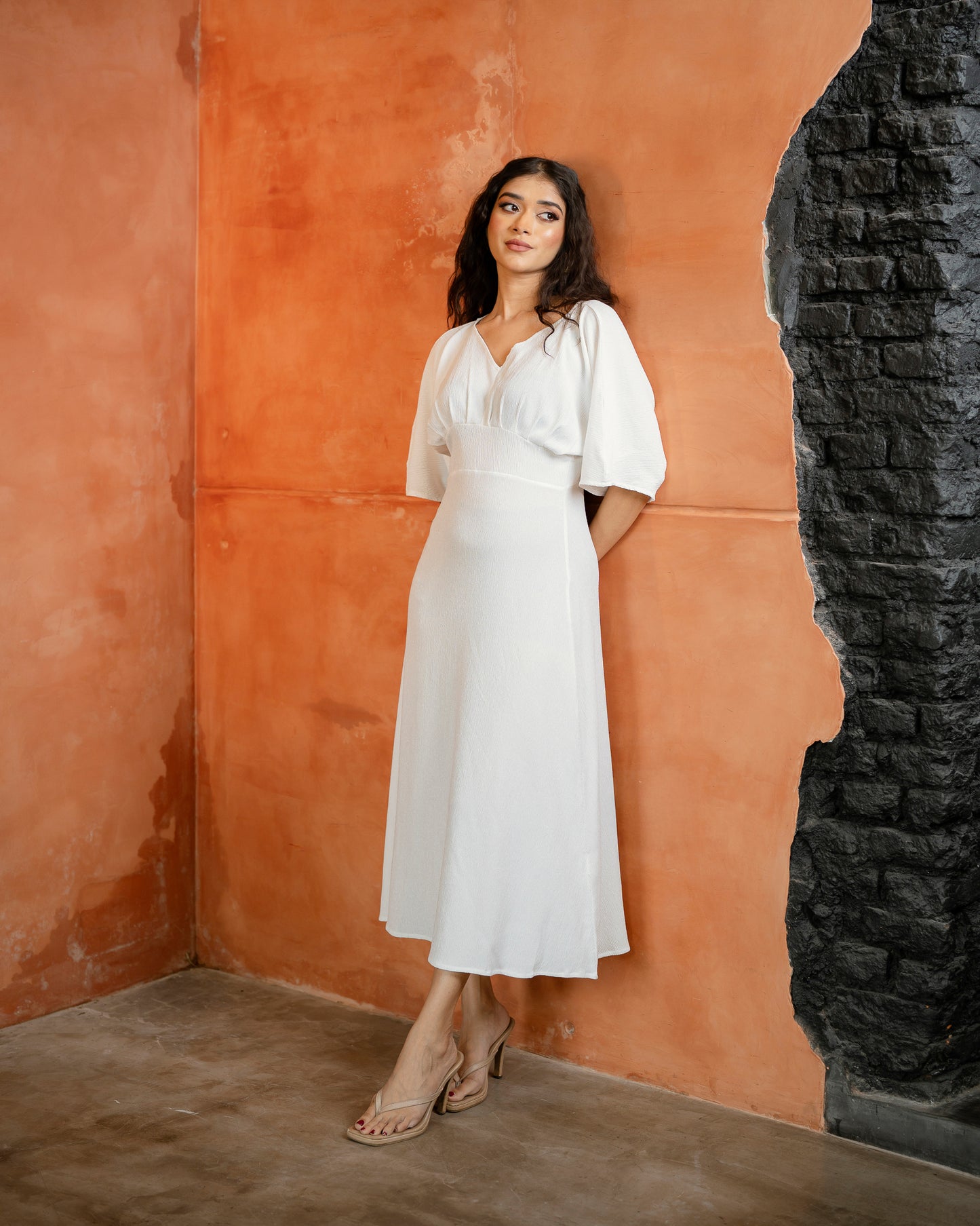 Wide Sleeve Long Dress