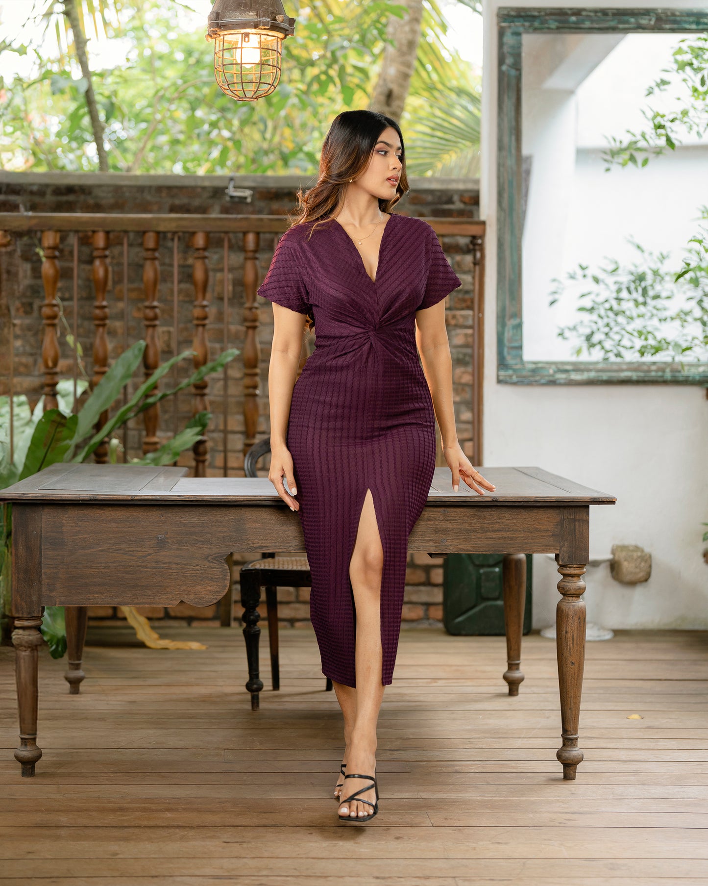 Front Twist Long Dress