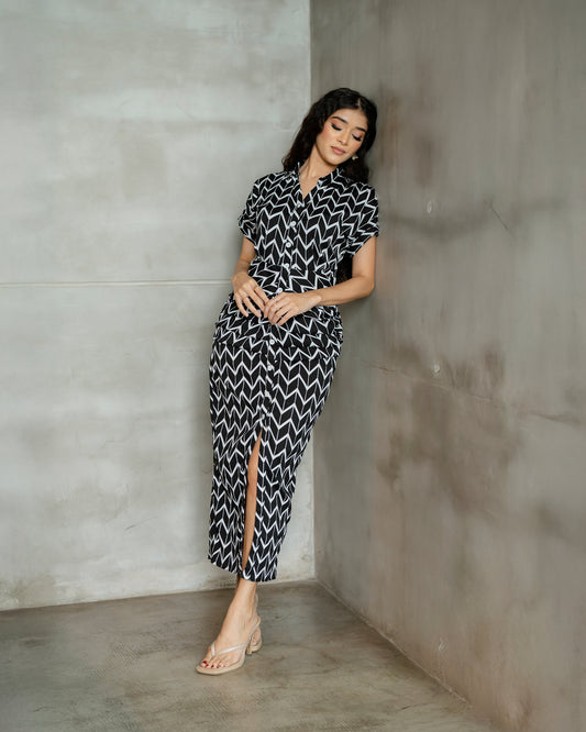 Front Placket Button Down Dress