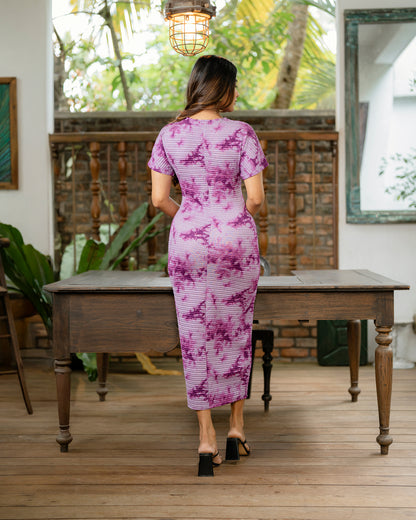 Front Twist Printed Dress
