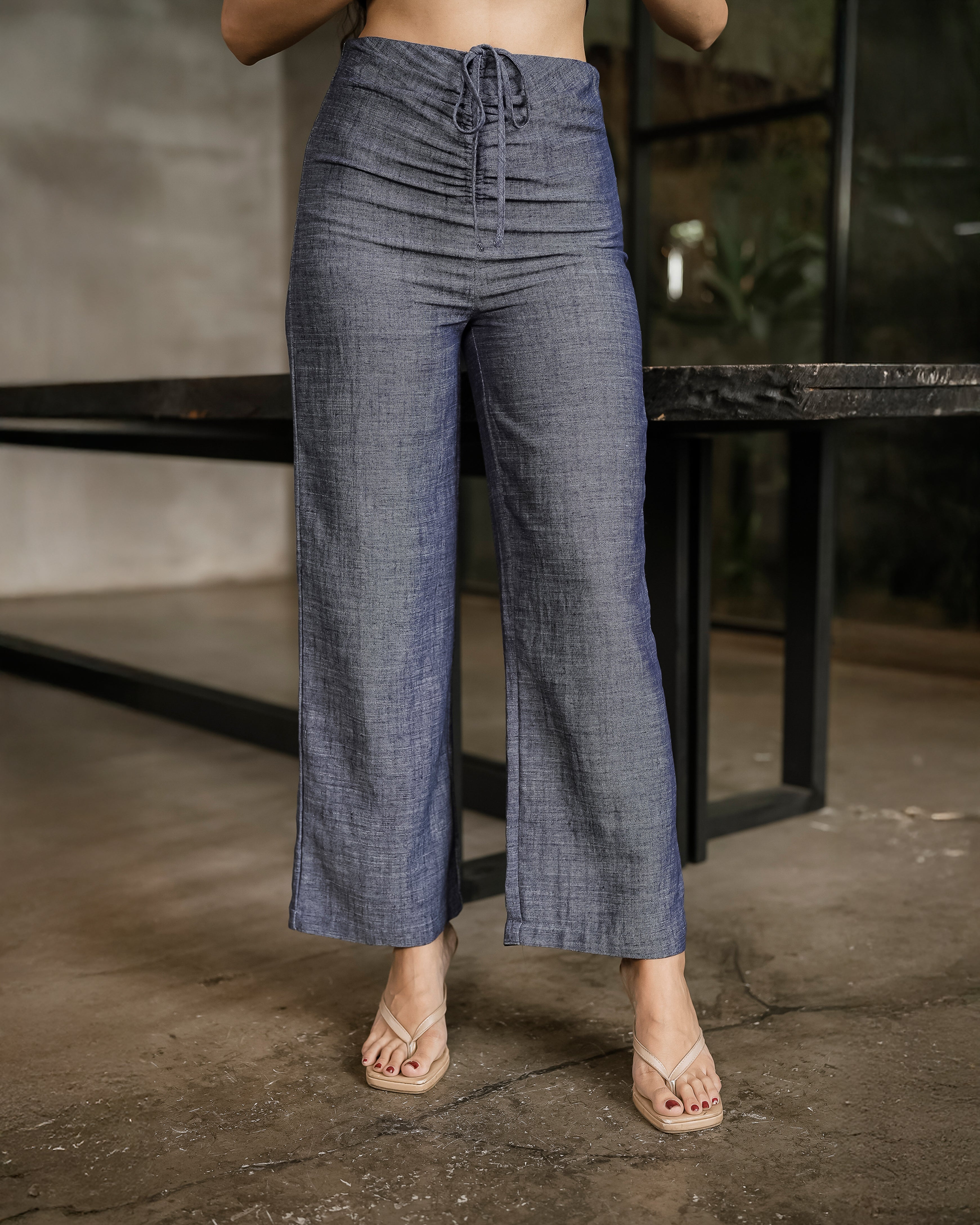 Waist Gathered Pant & Buttoned Waistcoat