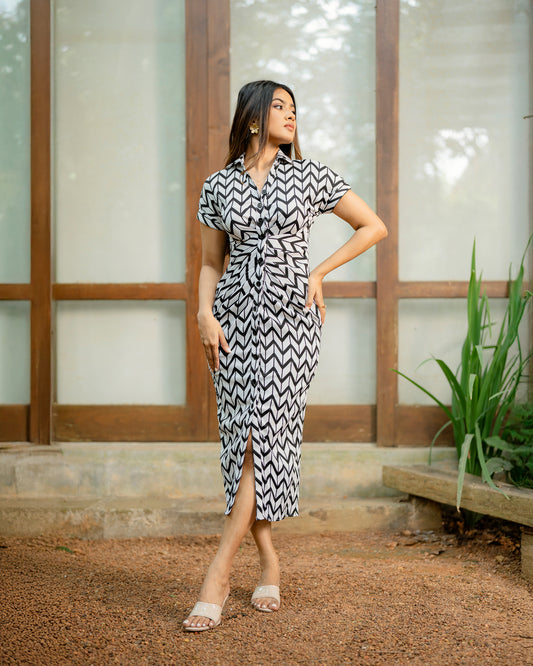 Front Placket Button Down Dress