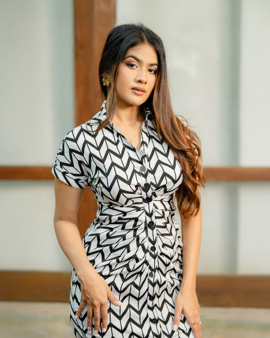 Front Placket Button Down Dress