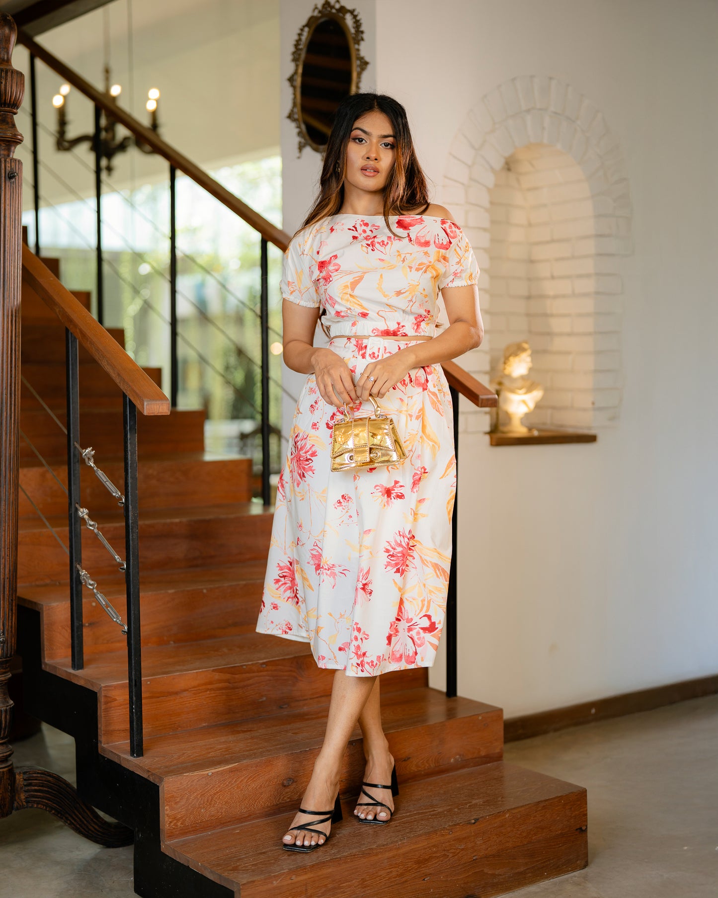 Buckle Pleat & Drop Shoulder Set