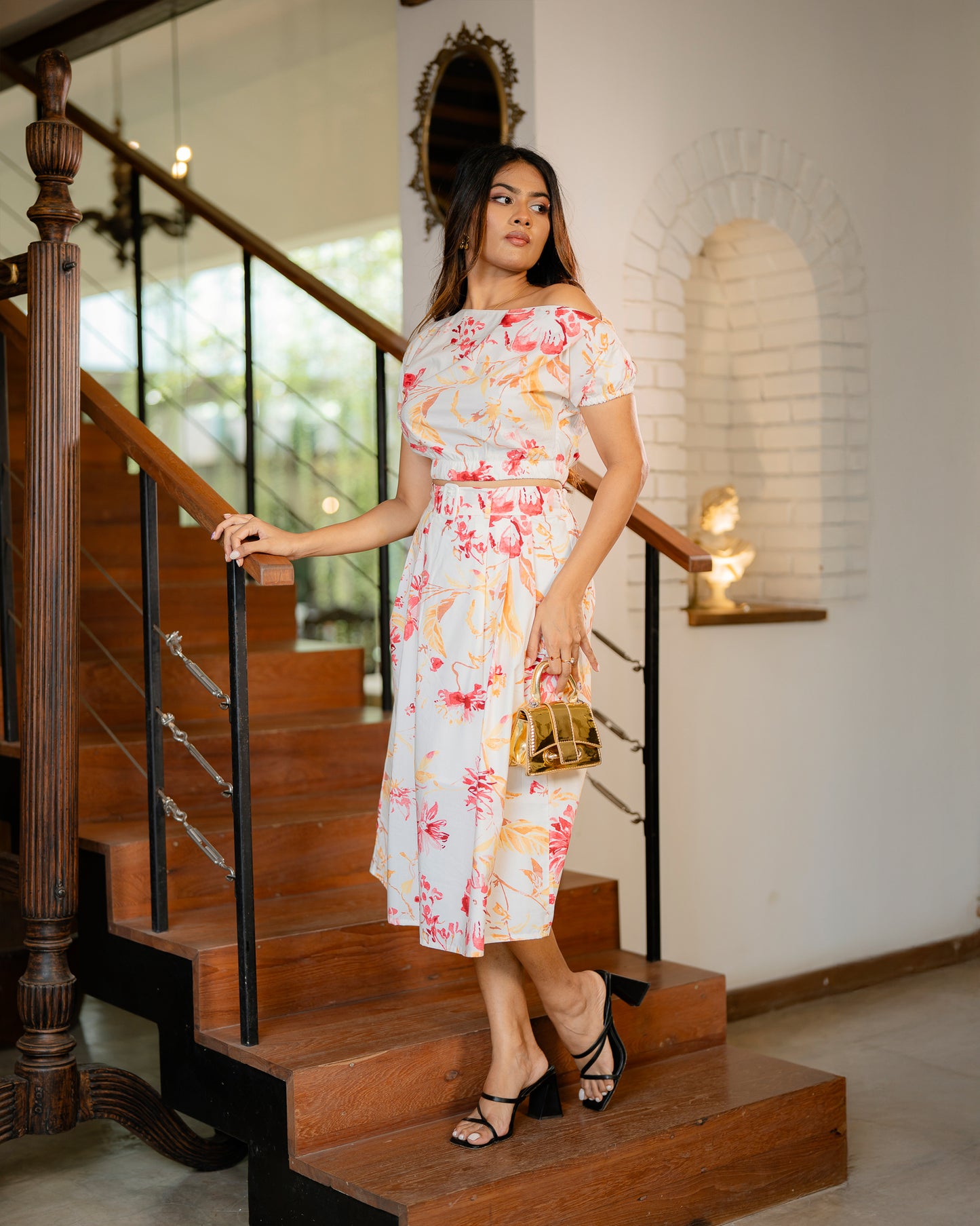 Buckle Pleat & Drop Shoulder Set