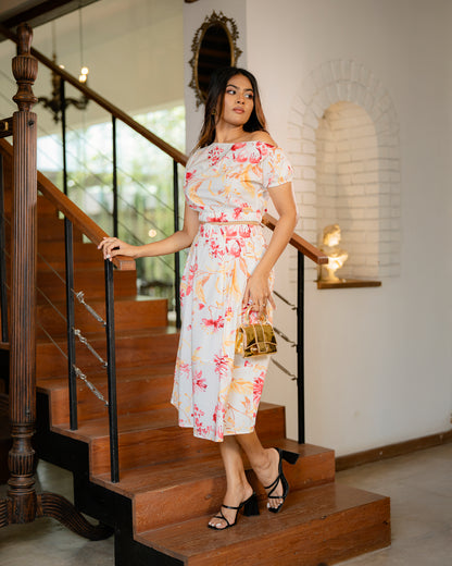 Buckle Pleat & Drop Shoulder Set