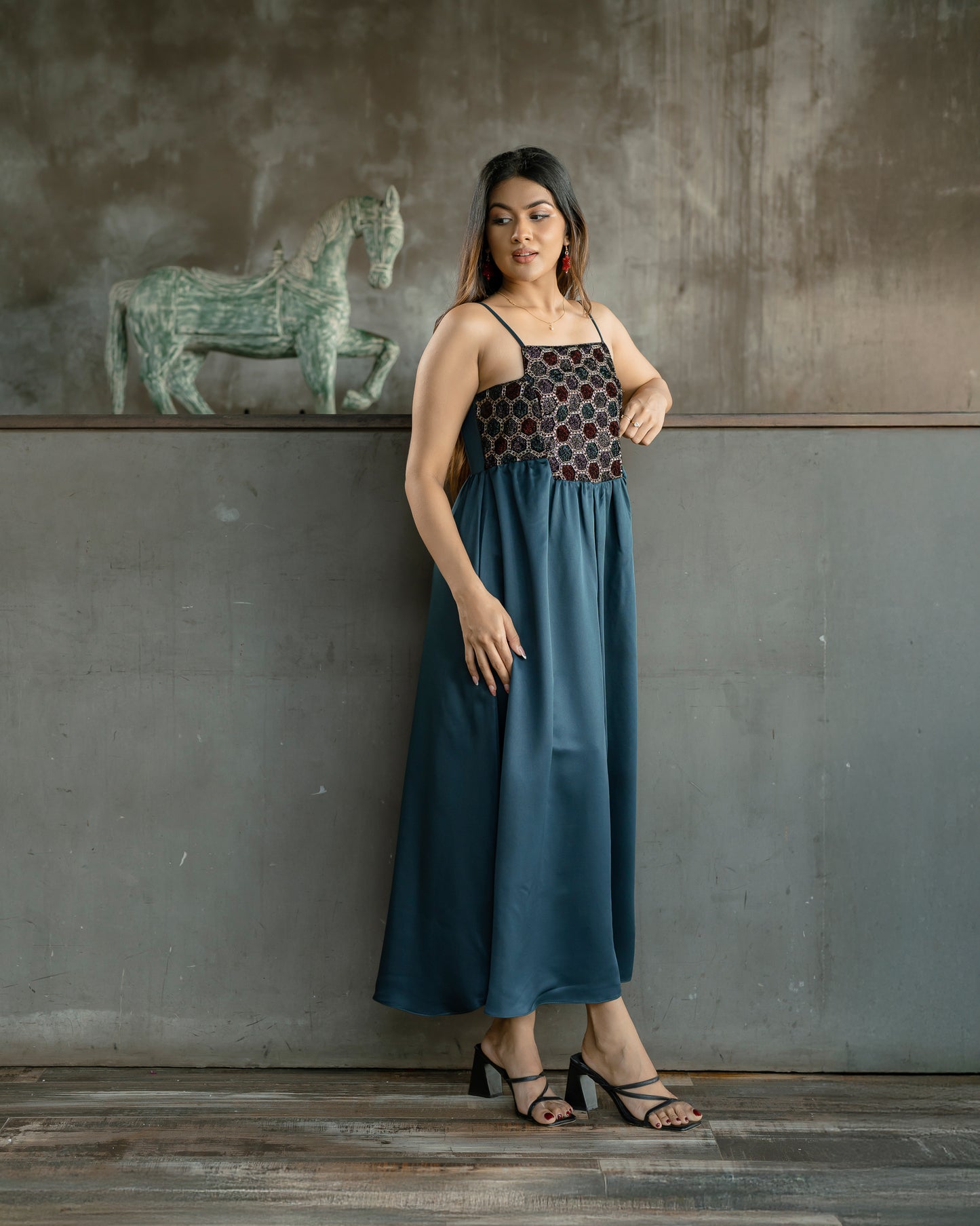 Gold Detail Strappy Dress