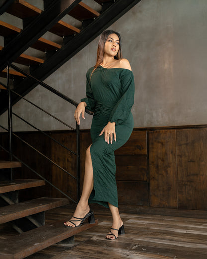 Drop Shoulder Waist Detail Dress