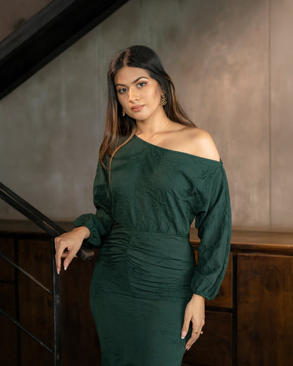 Drop Shoulder Waist Detail Dress