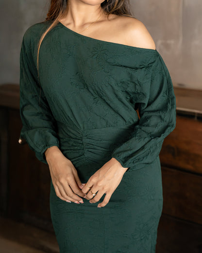 Drop Shoulder Waist Detail Dress