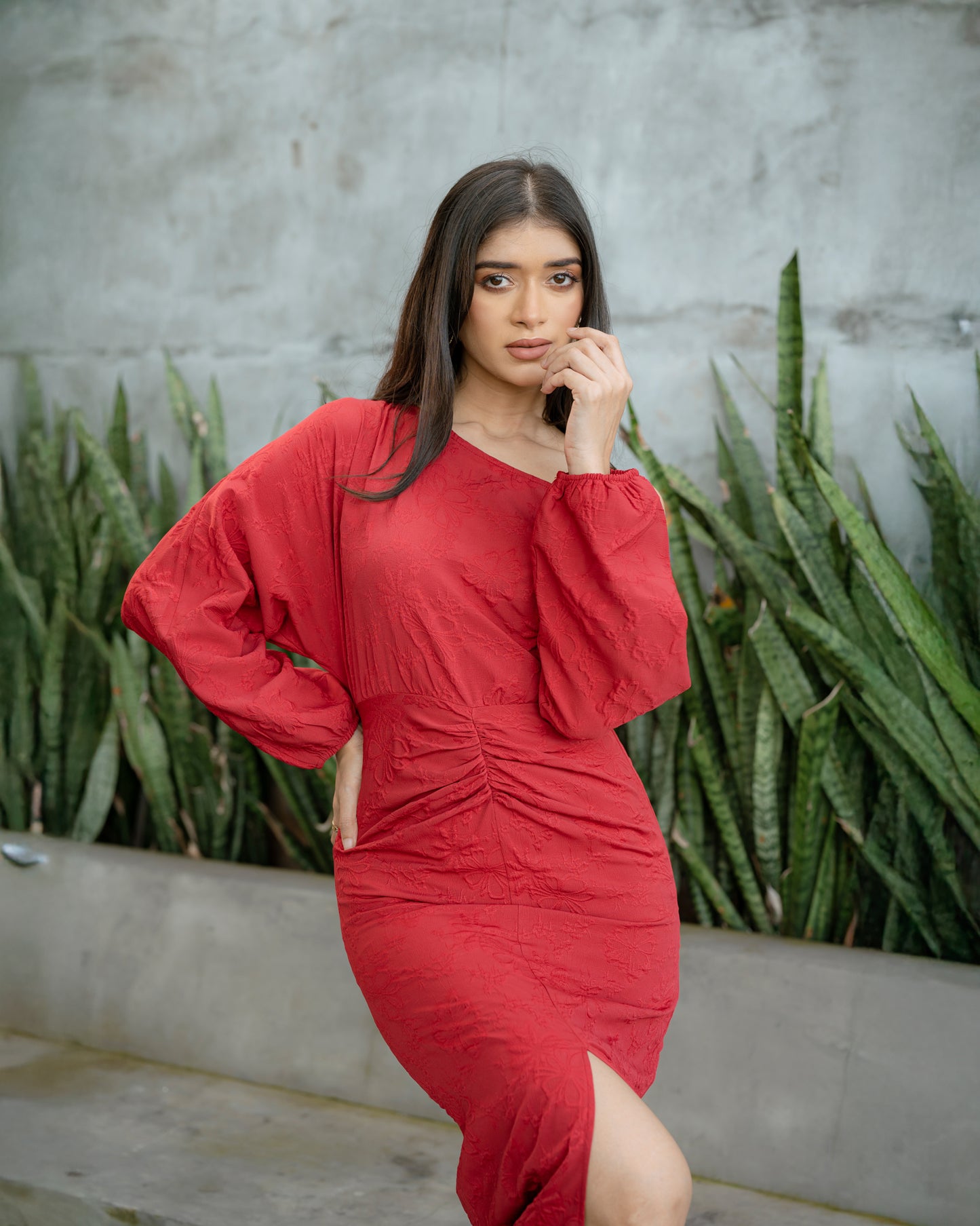 Drop Shoulder Waist Detail Dress