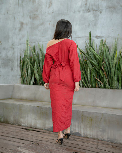 Drop Shoulder Waist Detail Dress