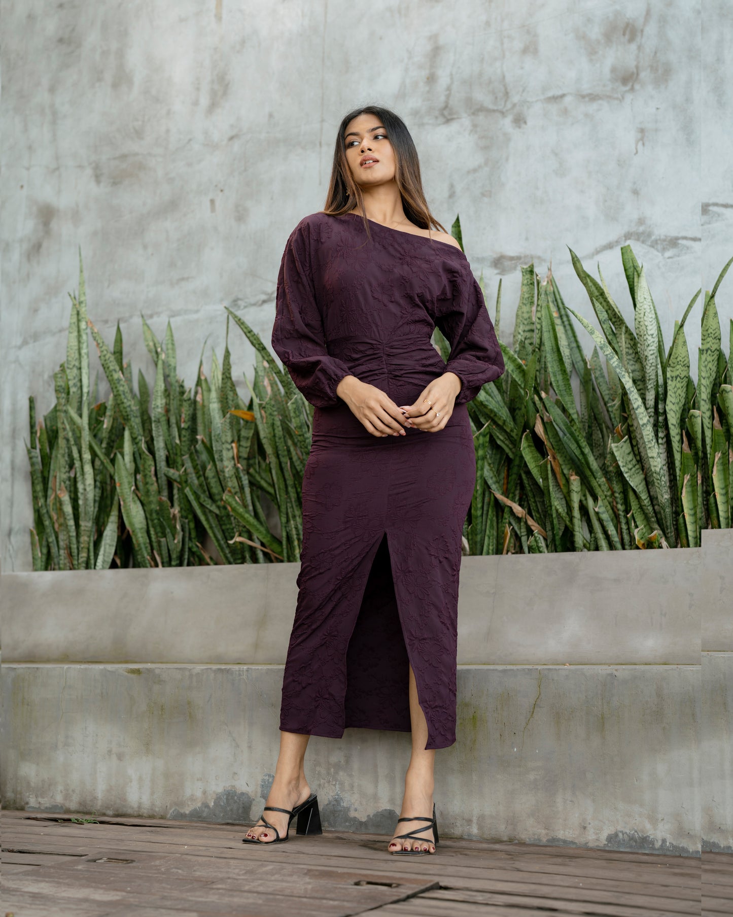 Drop Shoulder Waist Detail Dress