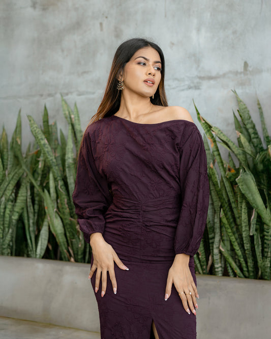 Drop Shoulder Waist Detail Dress