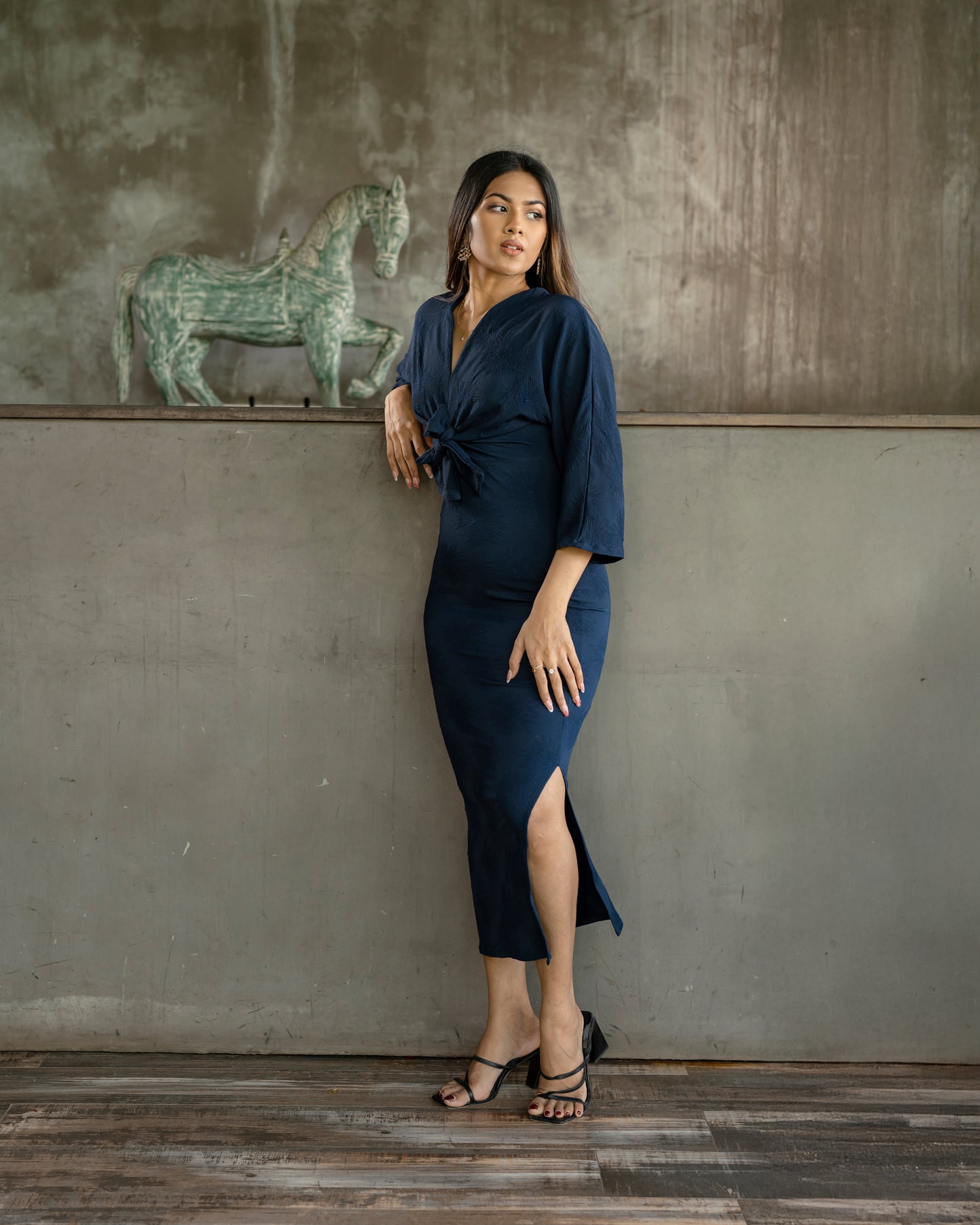 Front Tie-up Long Dress