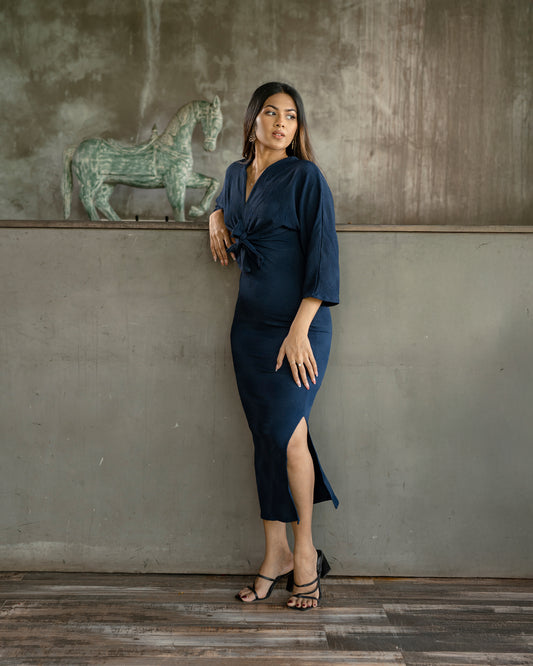 Front Tie-up Long Dress