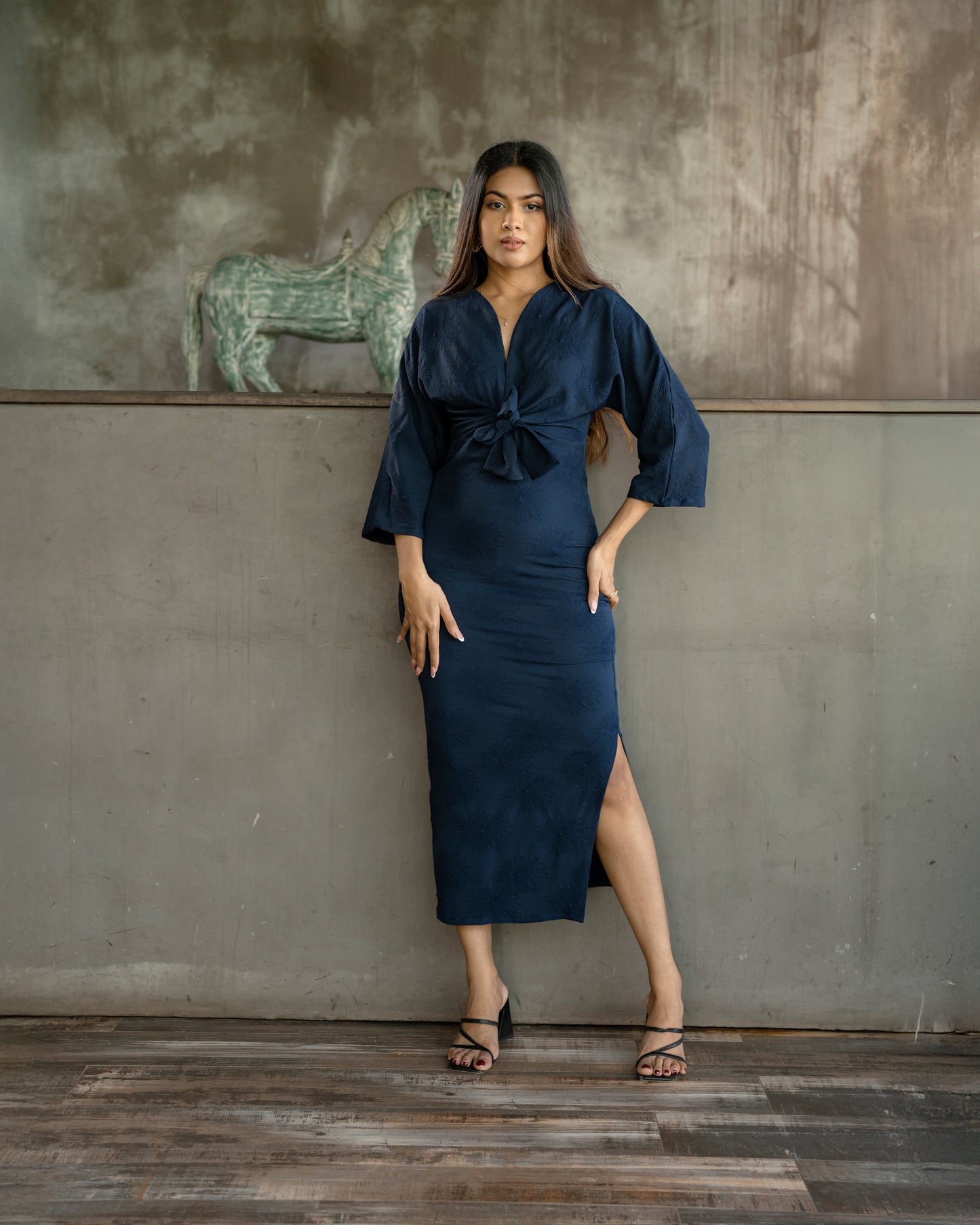 Front Tie-up Long Dress