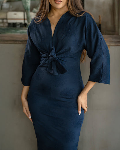 Front Tie-up Long Dress