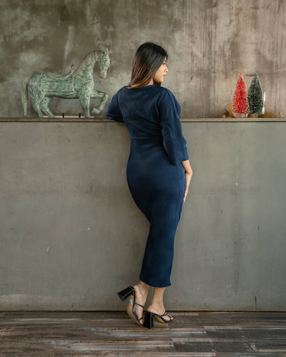 Front Tie-up Long Dress