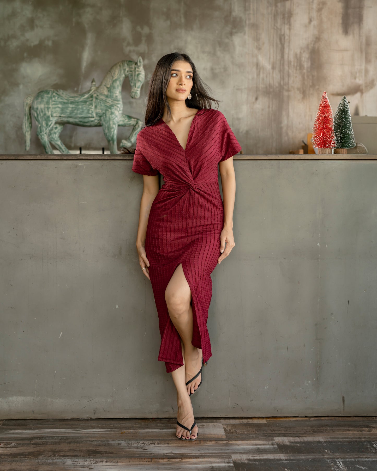 Front Twist Long Dress