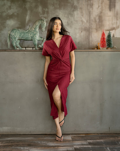 Front Twist Long Dress