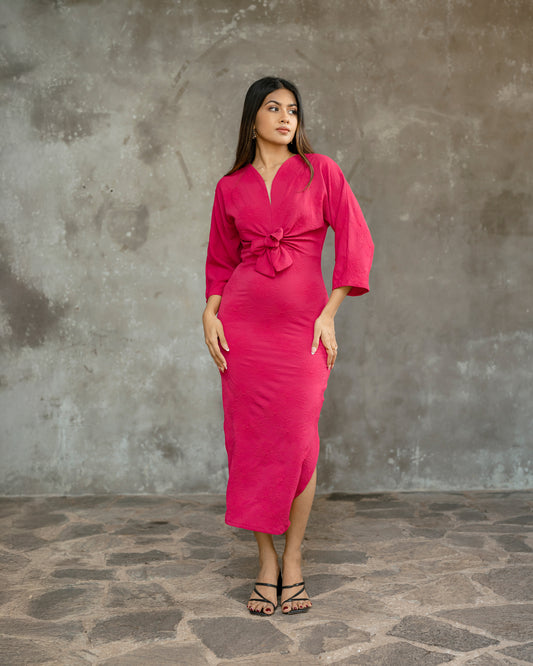 Front Tie-up Long Dress