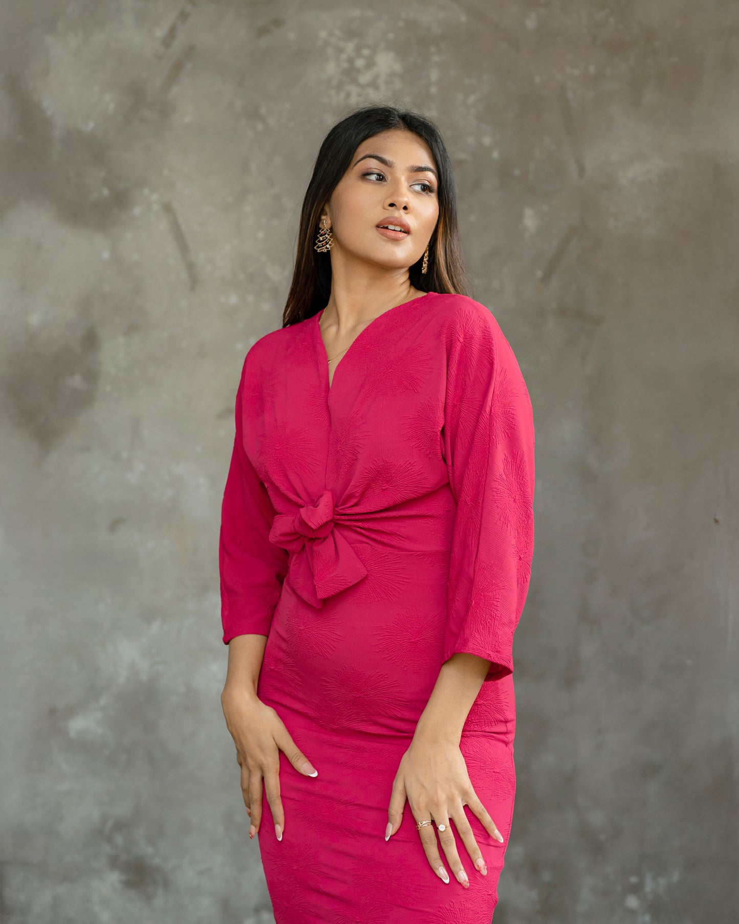 Front Tie-up Long Dress