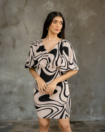 Wide Sleeve Short Dress